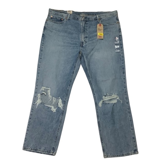 NWT Levi’s 541 Athletic Taper Jeans Sz 42 x 30 Distressed Stretch Medium Wash - Picture 1 of 6
